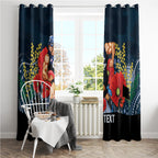 Custom Blues Football ANZAC Window Curtain Gallipoli Camouflage With Poppies