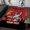 Custom Essendon Football ANZAC Area Rug Gallipoli Camouflage With Poppies