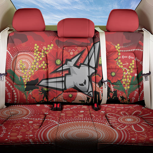Custom Essendon Football ANZAC Back Car Seat Cover Gallipoli Camouflage With Poppies