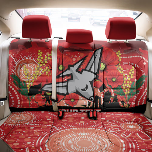 Custom Essendon Football ANZAC Back Car Seat Cover Gallipoli Camouflage With Poppies