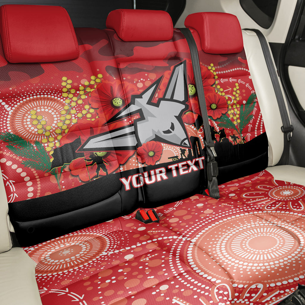 Custom Essendon Football ANZAC Back Car Seat Cover Gallipoli Camouflage With Poppies
