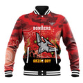 Custom Essendon Football ANZAC Baseball Jacket Gallipoli Camouflage With Poppies