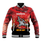 Custom Essendon Football ANZAC Baseball Jacket Gallipoli Camouflage With Poppies