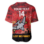 Custom Essendon Football ANZAC Baseball Jersey Gallipoli Camouflage With Poppies