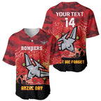 Custom Essendon Football ANZAC Baseball Jersey Gallipoli Camouflage With Poppies