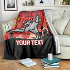 Custom Essendon Football ANZAC Blanket Gallipoli Camouflage With Poppies