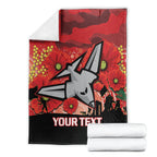 Custom Essendon Football ANZAC Blanket Gallipoli Camouflage With Poppies