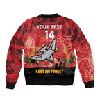 Custom Essendon Football ANZAC Bomber Jacket Gallipoli Camouflage With Poppies
