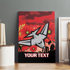 Custom Essendon Football ANZAC Canvas Wall Art Gallipoli Camouflage With Poppies