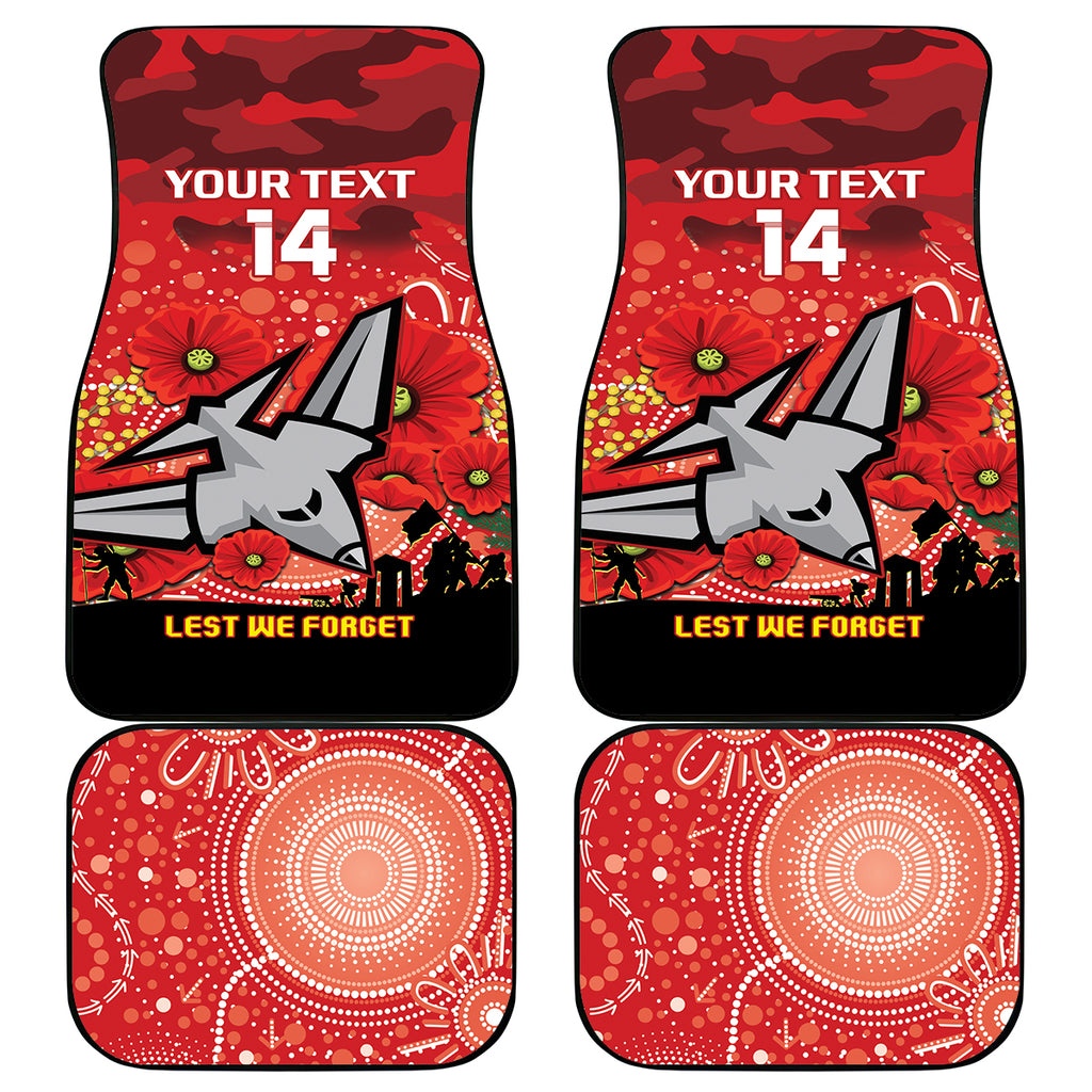 Custom Essendon Football ANZAC Car Mats Gallipoli Camouflage With Poppies