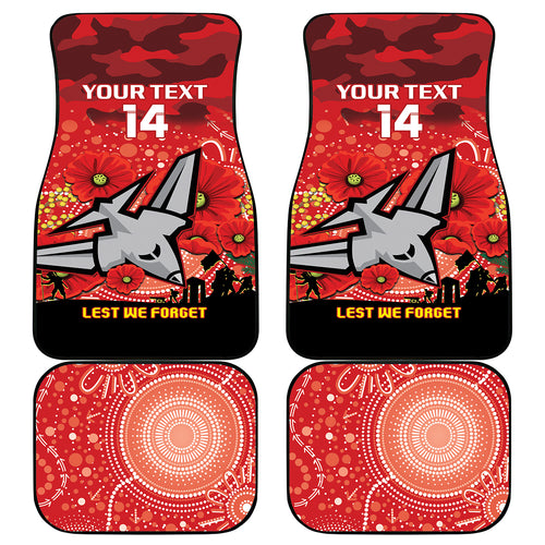 Custom Essendon Football ANZAC Car Mats Gallipoli Camouflage With Poppies