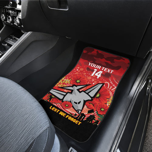 Custom Essendon Football ANZAC Car Mats Gallipoli Camouflage With Poppies