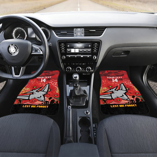 Custom Essendon Football ANZAC Car Mats Gallipoli Camouflage With Poppies