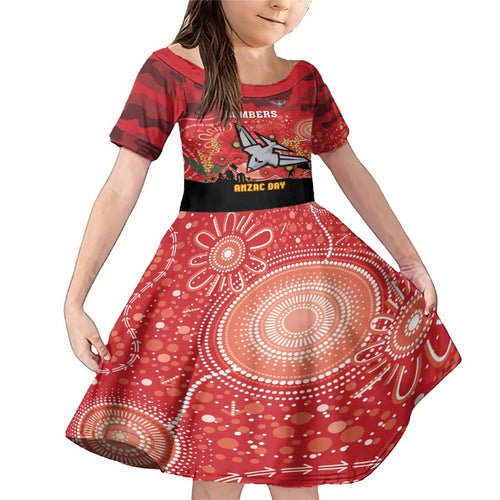 Custom Essendon Football ANZAC Family Matching Mermaid Dress and Hawaiian Shirt Gallipoli Camouflage With Poppies