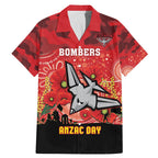 Custom Essendon Football ANZAC Family Matching Mermaid Dress and Hawaiian Shirt Gallipoli Camouflage With Poppies