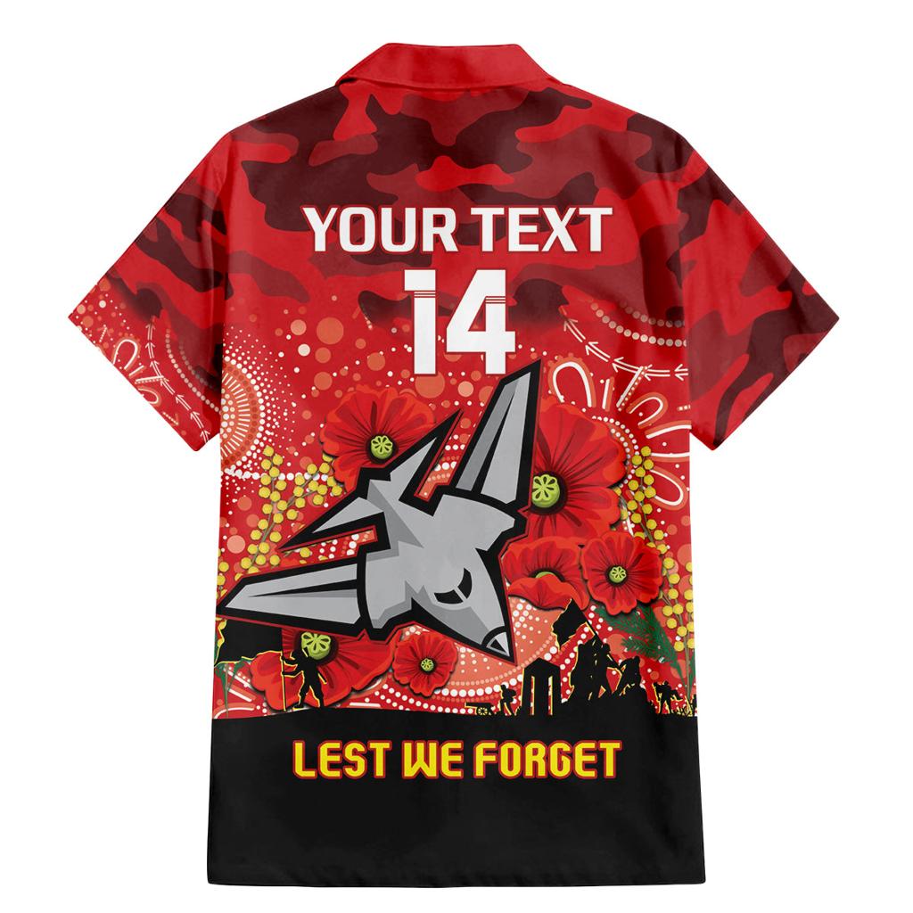 Custom Essendon Football ANZAC Family Matching Mermaid Dress and Hawaiian Shirt Gallipoli Camouflage With Poppies