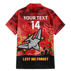 Custom Essendon Football ANZAC Family Matching Mermaid Dress and Hawaiian Shirt Gallipoli Camouflage With Poppies