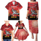 Custom Essendon Football ANZAC Family Matching Puletasi and Hawaiian Shirt Gallipoli Camouflage With Poppies
