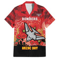 Custom Essendon Football ANZAC Family Matching Short Sleeve Bodycon Dress and Hawaiian Shirt Gallipoli Camouflage With Poppies