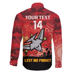 Custom Essendon Football ANZAC Family Matching Short Sleeve Bodycon Dress and Hawaiian Shirt Gallipoli Camouflage With Poppies