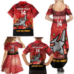 Custom Essendon Football ANZAC Family Matching Summer Maxi Dress and Hawaiian Shirt Gallipoli Camouflage With Poppies