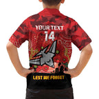 Custom Essendon Football ANZAC Family Matching Tank Maxi Dress and Hawaiian Shirt Gallipoli Camouflage With Poppies