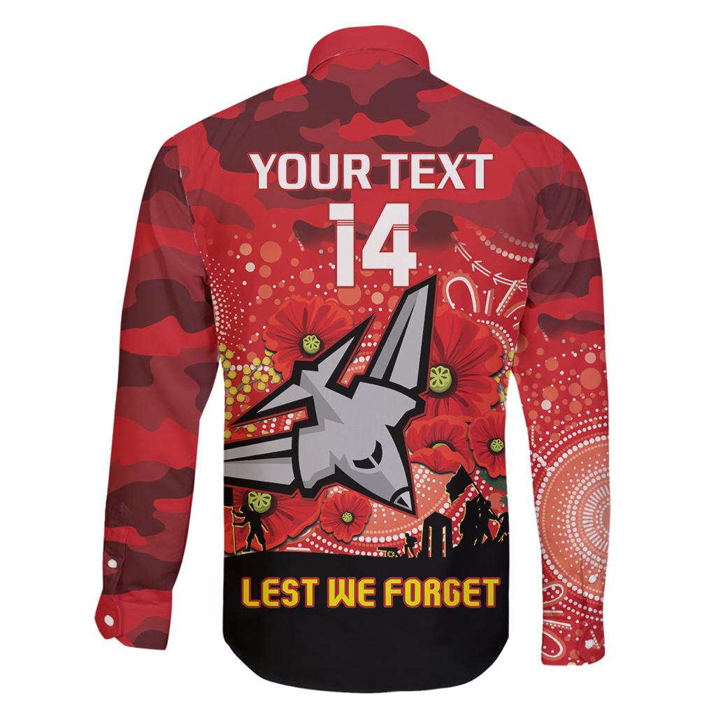 Custom Essendon Football ANZAC Family Matching Tank Maxi Dress and Hawaiian Shirt Gallipoli Camouflage With Poppies