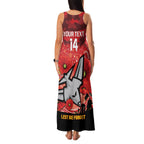 Custom Essendon Football ANZAC Family Matching Tank Maxi Dress and Hawaiian Shirt Gallipoli Camouflage With Poppies