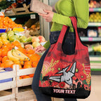 Custom Essendon Football ANZAC Grocery Bag Gallipoli Camouflage With Poppies