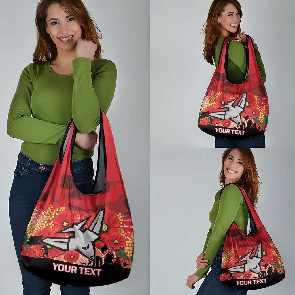 Custom Essendon Football ANZAC Grocery Bag Gallipoli Camouflage With Poppies