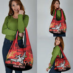 Custom Essendon Football ANZAC Grocery Bag Gallipoli Camouflage With Poppies