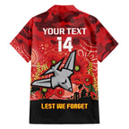 Custom Essendon Football ANZAC Hawaiian Shirt Gallipoli Camouflage With Poppies