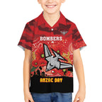Custom Essendon Football ANZAC Hawaiian Shirt Gallipoli Camouflage With Poppies