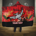 Custom Essendon Football ANZAC Hooded Blanket Gallipoli Camouflage With Poppies