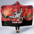 Custom Essendon Football ANZAC Hooded Blanket Gallipoli Camouflage With Poppies