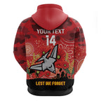 Custom Essendon Football ANZAC Hoodie Gallipoli Camouflage With Poppies