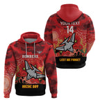 Custom Essendon Football ANZAC Hoodie Gallipoli Camouflage With Poppies