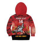 Custom Essendon Football ANZAC Kid Hoodie Gallipoli Camouflage With Poppies