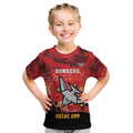 Custom Essendon Football ANZAC Kid T Shirt Gallipoli Camouflage With Poppies