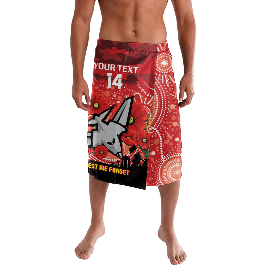 Custom Essendon Football ANZAC Lavalava Gallipoli Camouflage With Poppies