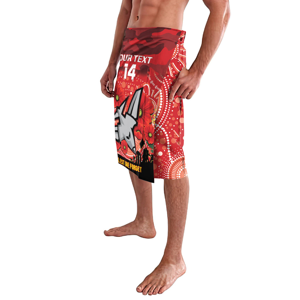 Custom Essendon Football ANZAC Lavalava Gallipoli Camouflage With Poppies