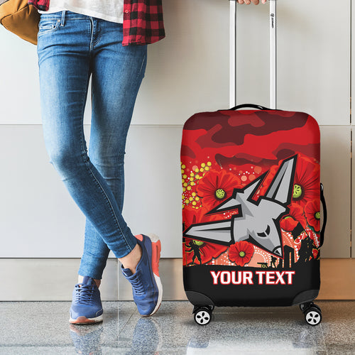 Custom Essendon Football ANZAC Luggage Cover Gallipoli Camouflage With Poppies
