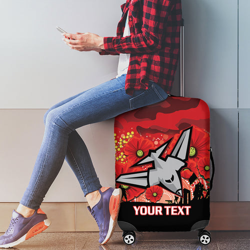 Custom Essendon Football ANZAC Luggage Cover Gallipoli Camouflage With Poppies