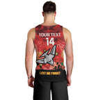 Custom Essendon Football ANZAC Men Tank Top Gallipoli Camouflage With Poppies