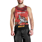 Custom Essendon Football ANZAC Men Tank Top Gallipoli Camouflage With Poppies