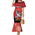 Custom Essendon Football ANZAC Mermaid Dress Gallipoli Camouflage With Poppies