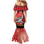 Custom Essendon Football ANZAC Mermaid Dress Gallipoli Camouflage With Poppies