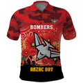 Custom Essendon Football ANZAC Polo Shirt Gallipoli Camouflage With Poppies