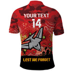 Custom Essendon Football ANZAC Polo Shirt Gallipoli Camouflage With Poppies