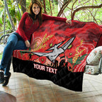 Custom Essendon Football ANZAC Quilt Gallipoli Camouflage With Poppies
